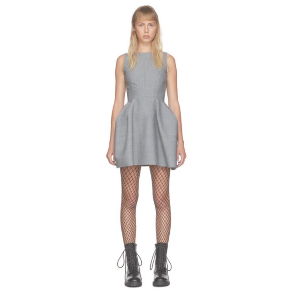 We11Done Grey Open Back Short Dress